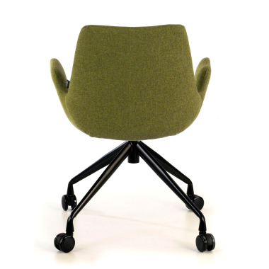 cadeira sala de espera preto verde giratoria com rodizios tecido bracos estofados 6