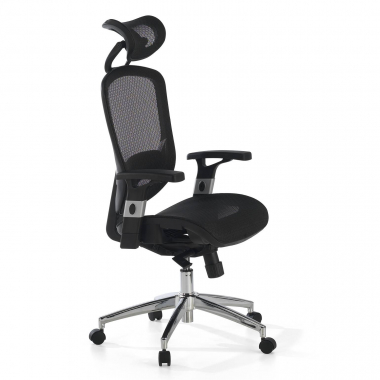 cadeira de escritorio preto flex malha mesh bracos moveis apoio lombar apoio de cabeca 1