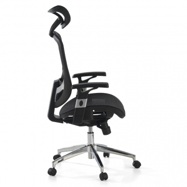 cadeira de escritorio preto flex malha mesh bracos moveis apoio lombar apoio de cabeca 5