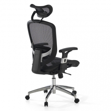 cadeira de escritorio preto flex malha mesh bracos moveis apoio lombar apoio de cabeca 7
