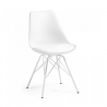 Cadeira nórdica Norway, design escandinavo, pé metálico