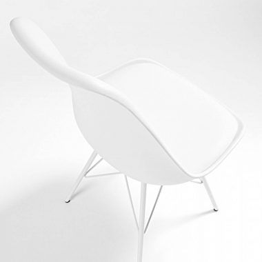 cadeira sala de espera branco cadeira pata metalica plastico sem bracos 4