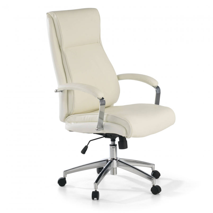 Cadeira Escritório Counter, resistente até 150 kg, fabricada em aço e couro 210240 - (Outlet)