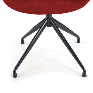 cadeira sala de espera preto vermelho base piramide tecido bracos estofados 4