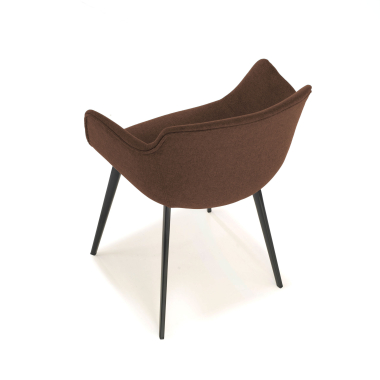 cadeira sala de espera preto marrom 4 patas tecido bracos estofados 5