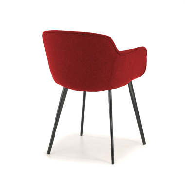 cadeira sala de espera preto vermelho 4 patas tecido bracos estofados 7