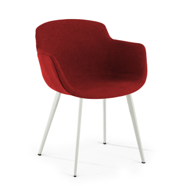 cadeira sala de espera preto vermelho 4 patas tecido bracos estofados 8