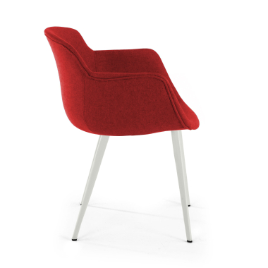 cadeira sala de espera preto vermelho 4 patas tecido bracos estofados 10