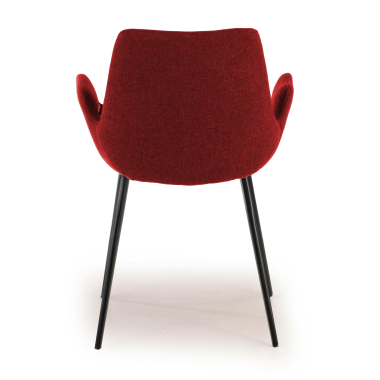 cadeira sala de espera preto vermelho 4 patas tecido bracos estofados 4