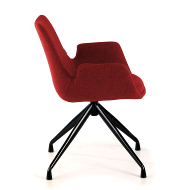 cadeira sala de espera preto vermelho giratoria tecido bracos estofados 6