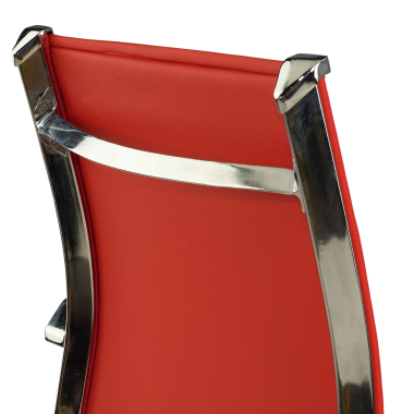 cadeira sala de espera vermelho estrutura cromada pele sintetica pele sintetica bracos fixos 9