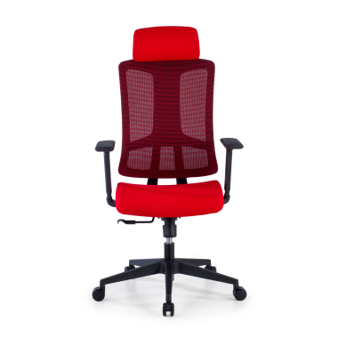 cadeira ergonomica vermelho estrutura negra malha mesh bracos regulaveis 3d apoio lombar apoio de cabeca 3