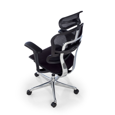 cadeira ergonomica preto estrutura negra assento estofado tecido bracos moveis apoio de cabeca 10