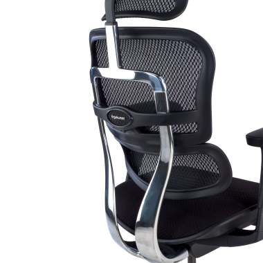 cadeira ergonomica preto estrutura negra assento estofado tecido bracos moveis apoio de cabeca 6