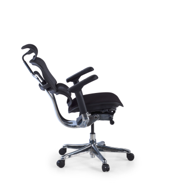 cadeira ergonomica preto estrutura negra assento estofado tecido bracos regulaveis 5d apoio de cabeca 5