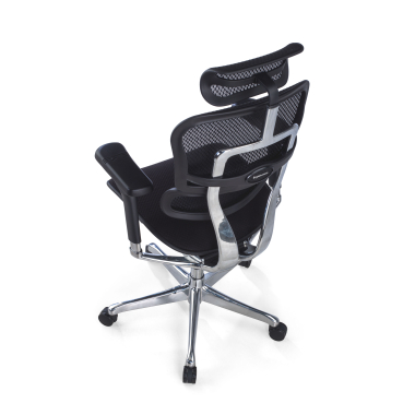 cadeira ergonomica preto estrutura negra assento estofado tecido bracos regulaveis 5d apoio de cabeca 8