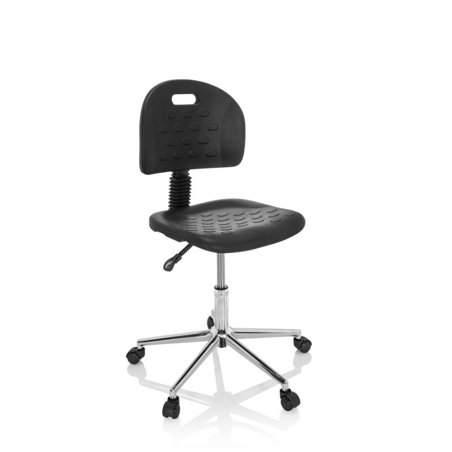 Cadeira de trabalho MaxWork X1, poliuretano rígido com rodas