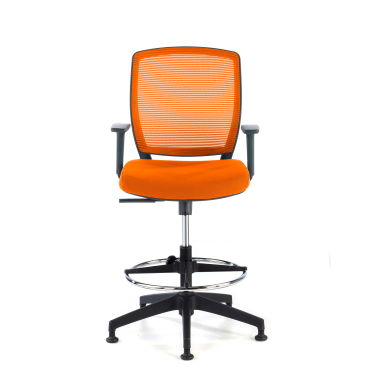 banco ergonomico laranja taburete malha mesh bracos regulaveis 1d 3
