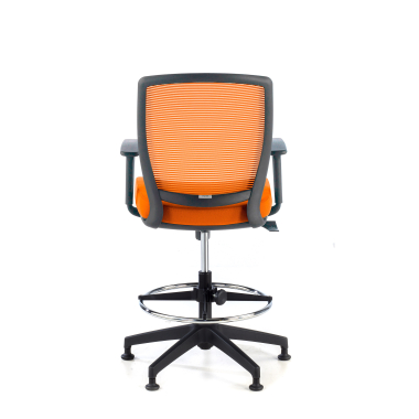 banco ergonomico laranja taburete malha mesh bracos regulaveis 1d 6
