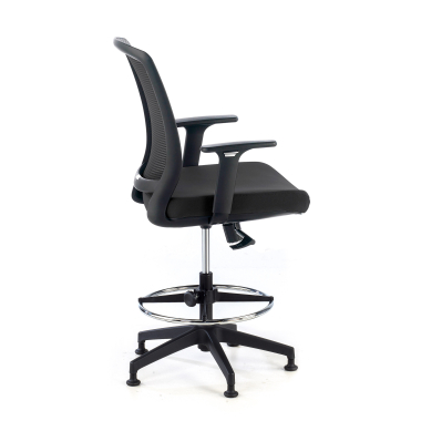 banco ergonomico preto taburete malha mesh bracos regulaveis 1d 4