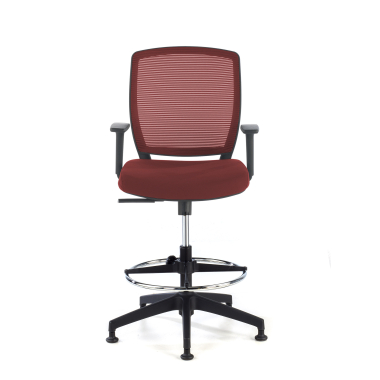 banco ergonomico vermelho taburete malha mesh bracos regulaveis 1d 3