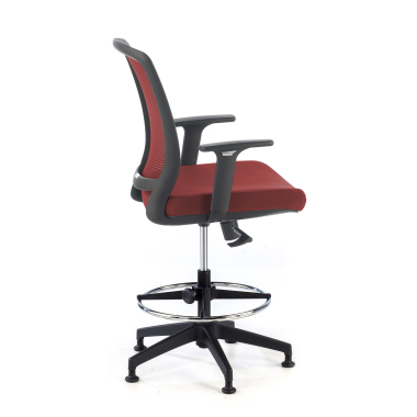 banco ergonomico vermelho taburete malha mesh bracos regulaveis 1d 4