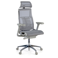 Cadeira Ergonômica Pofit2, modelo premium, estrutura cinza