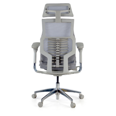 Cadeira ergonómica Pofit2, modelo premium, moldura cinzenta