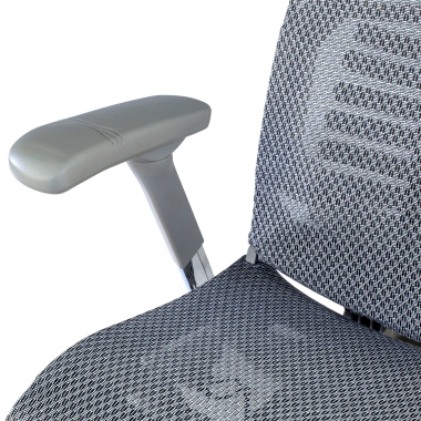 cadeira ergonomica cinza estrutura branca malha mesh bracos regulaveis 5d apoio lombar apoio de cabeca 9