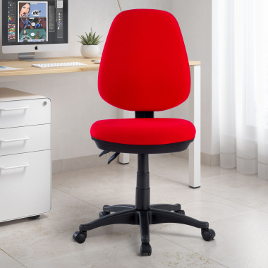 cadeira de escritorio vermelho sem bracos tecido sem bracos 2