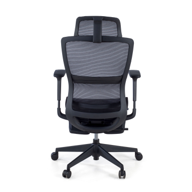 cadeira ergonomica preto com reposapes malha mesh bracos regulaveis 3d apoio lombar duplo apoio de cabeca apoio de pes extensivel 8