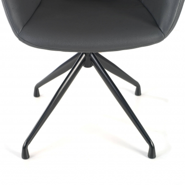 Cadeira de Reunião Ores, base piramidal, excelentes acabamentos, eco-couro. 210673 - (Outlet)