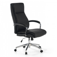 Cadeira Escritório Counter, resistente até 150 kg, fabricada em aço e couro 210731 - (Outlet)