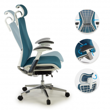 Cadeira Ergonômica Profissional Miller, braços 3D, rede 210734 - (Outlet)