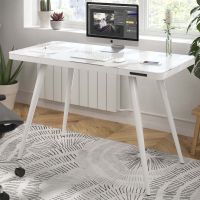 Mesa de Escritório de design Clarity, com carregador sem fio e pés de aço