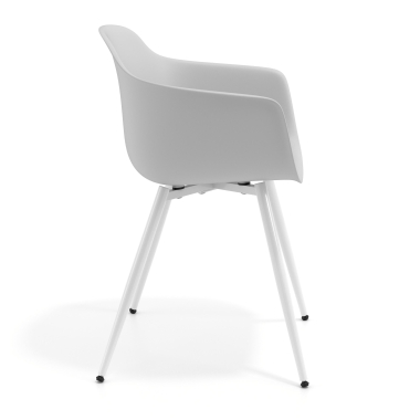 cadeira sala de espera branco cinza 4 patas plastico bracos fixos 3