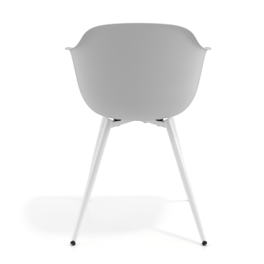 cadeira sala de espera branco cinza 4 patas plastico bracos fixos 4