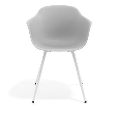 cadeira sala de espera branco cinza 4 patas plastico bracos fixos 6
