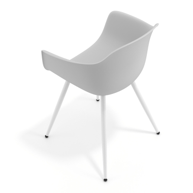 cadeira sala de espera branco cinza 4 patas plastico bracos fixos 7