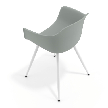 cadeira sala de espera branco antracite 4 patas plastico bracos fixos 7