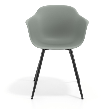 cadeira sala de espera preto antracite 4 patas plastico bracos fixos 6