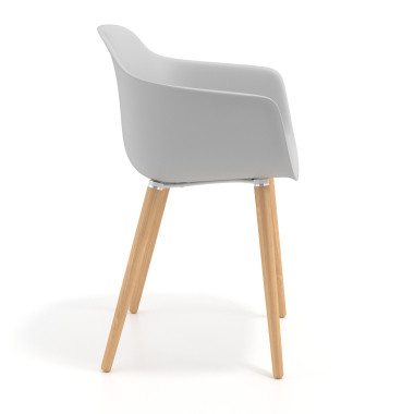 cadeira nordica cinza giratoria madeira plastico bracos fixos 3