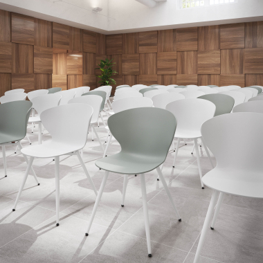 cadeira sala de espera branco antracite 4 patas plastico bracos fixos 2