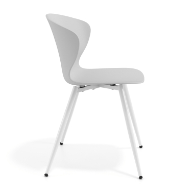 cadeira sala de espera branco cinza 4 patas plastico bracos fixos 3