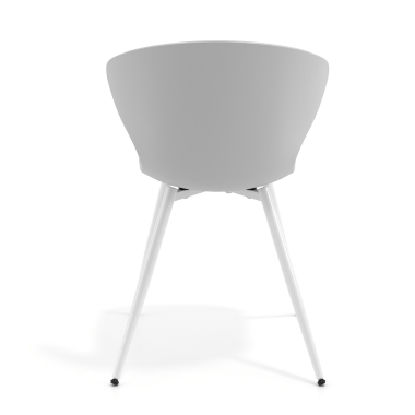 cadeira sala de espera branco cinza 4 patas plastico bracos fixos 4