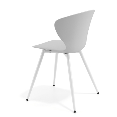 cadeira sala de espera branco cinza 4 patas plastico bracos fixos 5