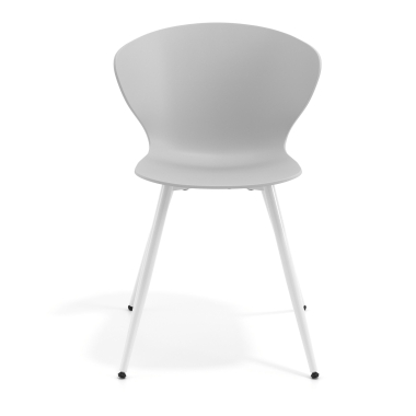 cadeira sala de espera branco cinza 4 patas plastico bracos fixos 6