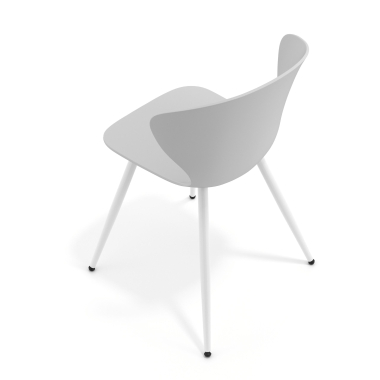 cadeira sala de espera branco cinza 4 patas plastico bracos fixos 7