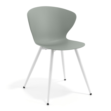 cadeira sala de espera branco antracite 4 patas plastico bracos fixos 1