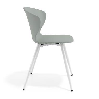 cadeira sala de espera branco antracite 4 patas plastico bracos fixos 3